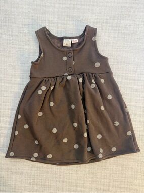 ZARA Brown Sleeveless Polka Dot Dress